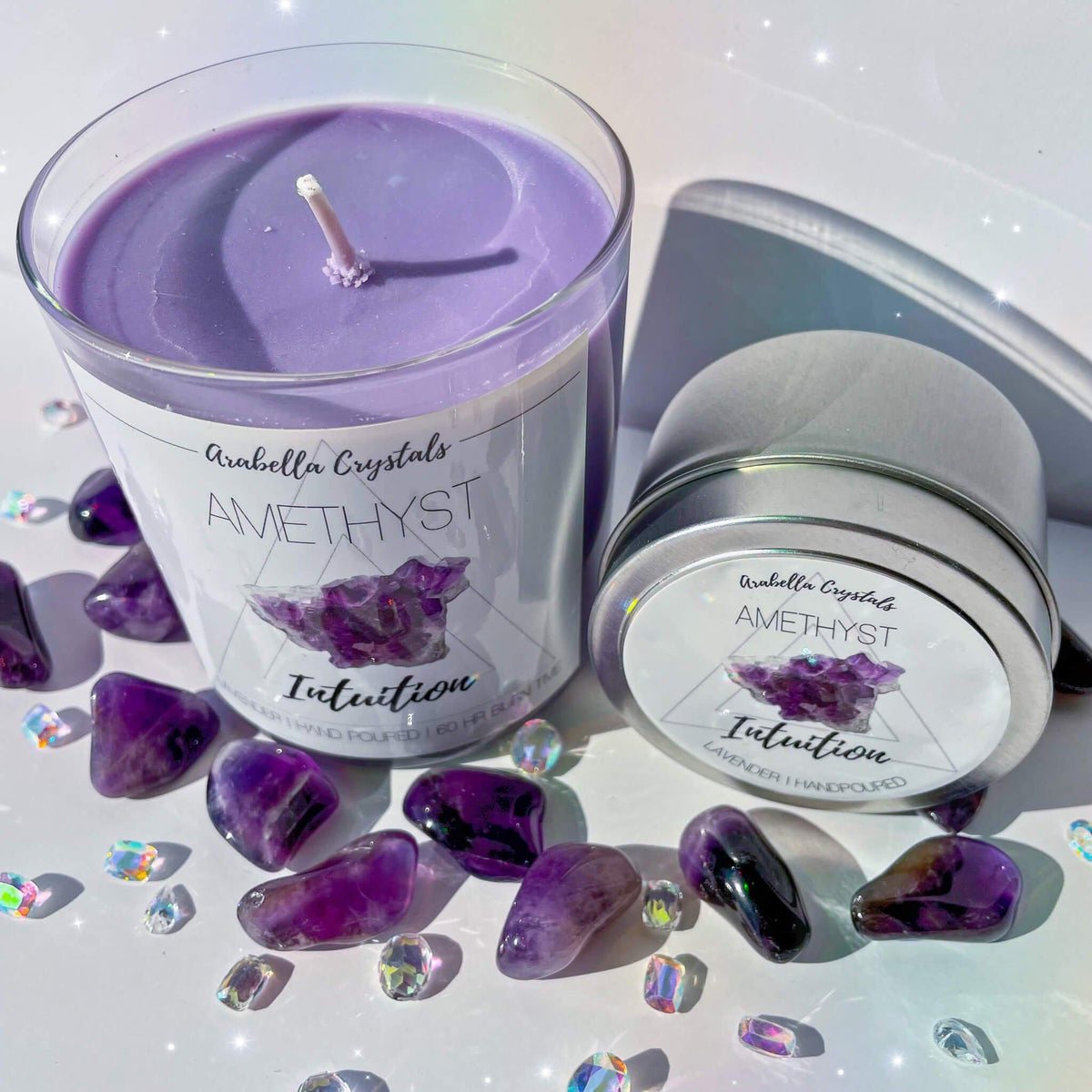 Amethyst Crystal Candles