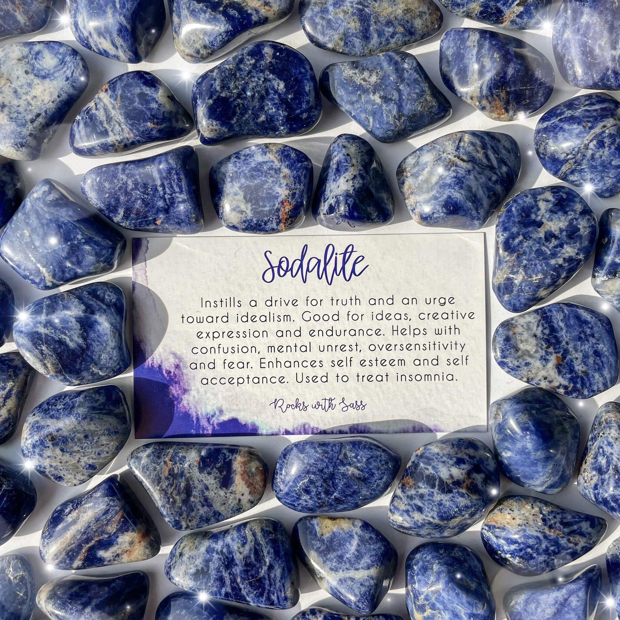 Sodalite Tumbled Pocket Stone - Rocks with Sass