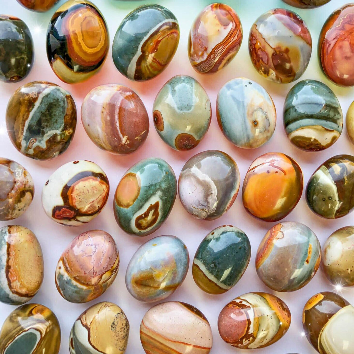 Polychrome Jasper Palm Stones