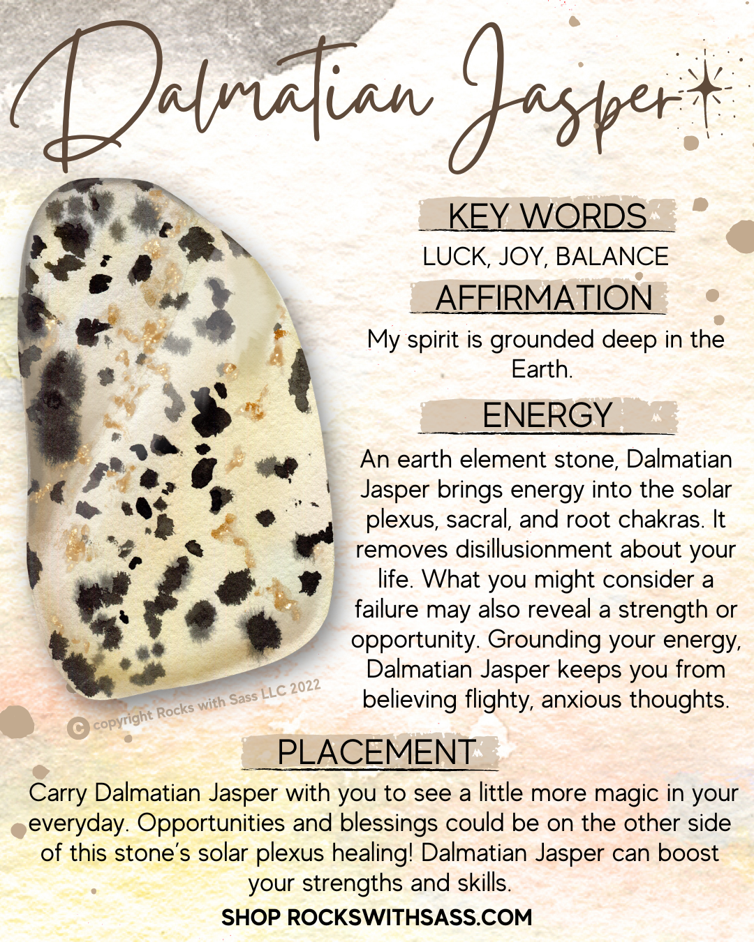 Dalmatian Jasper Tumbled Pocket Stone