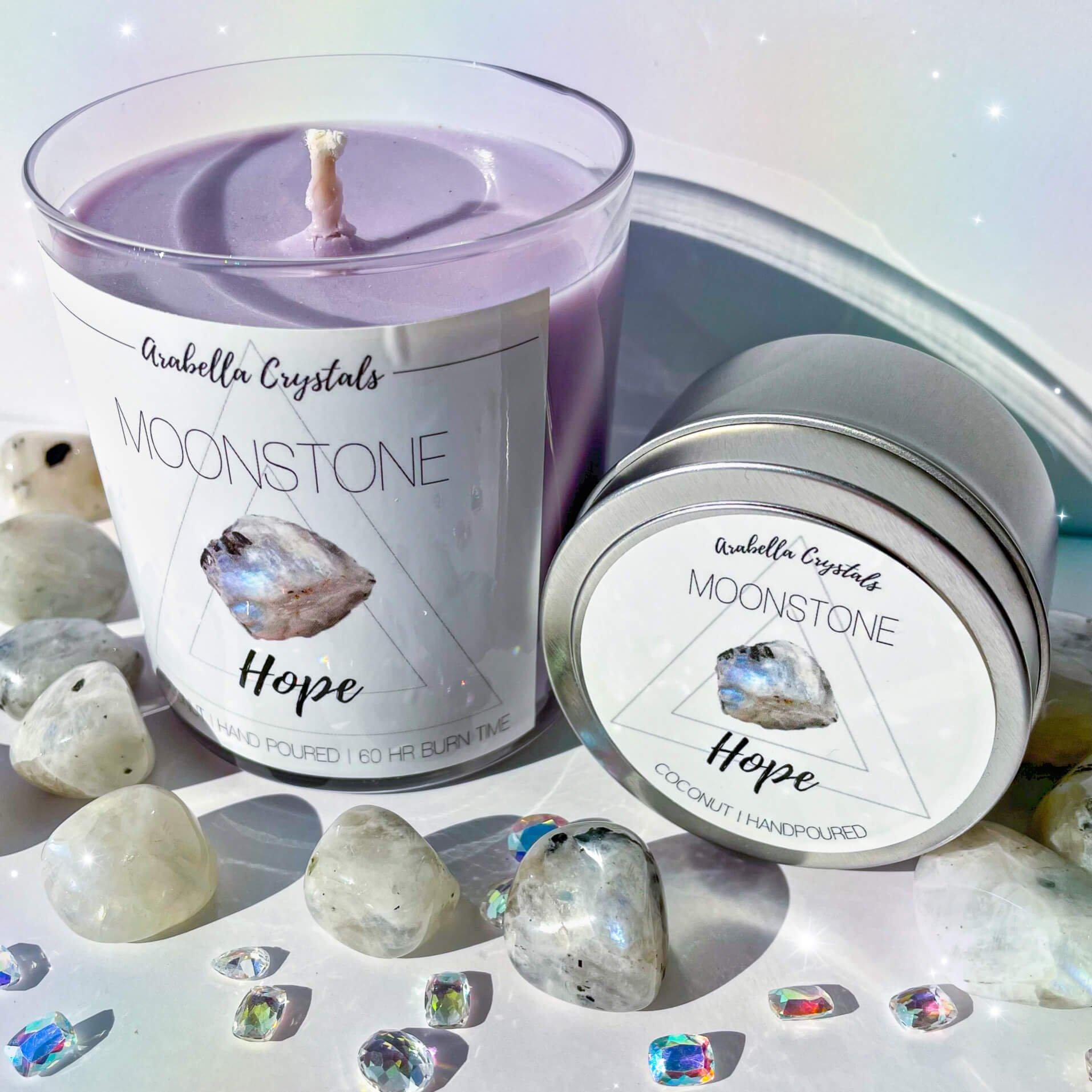 Moonstone Crystal Candles - Rocks with Sass