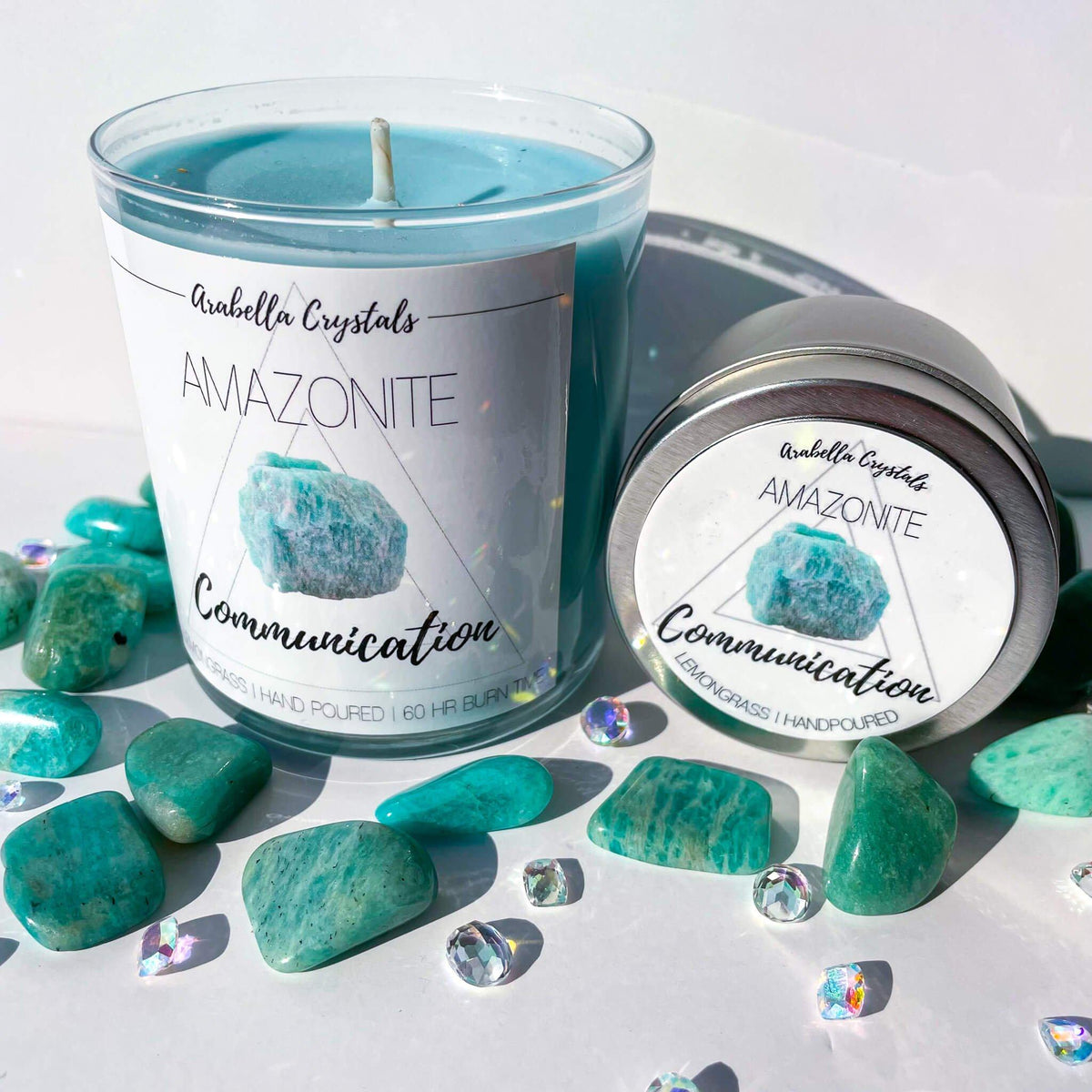 Amazonite Crystal Candles