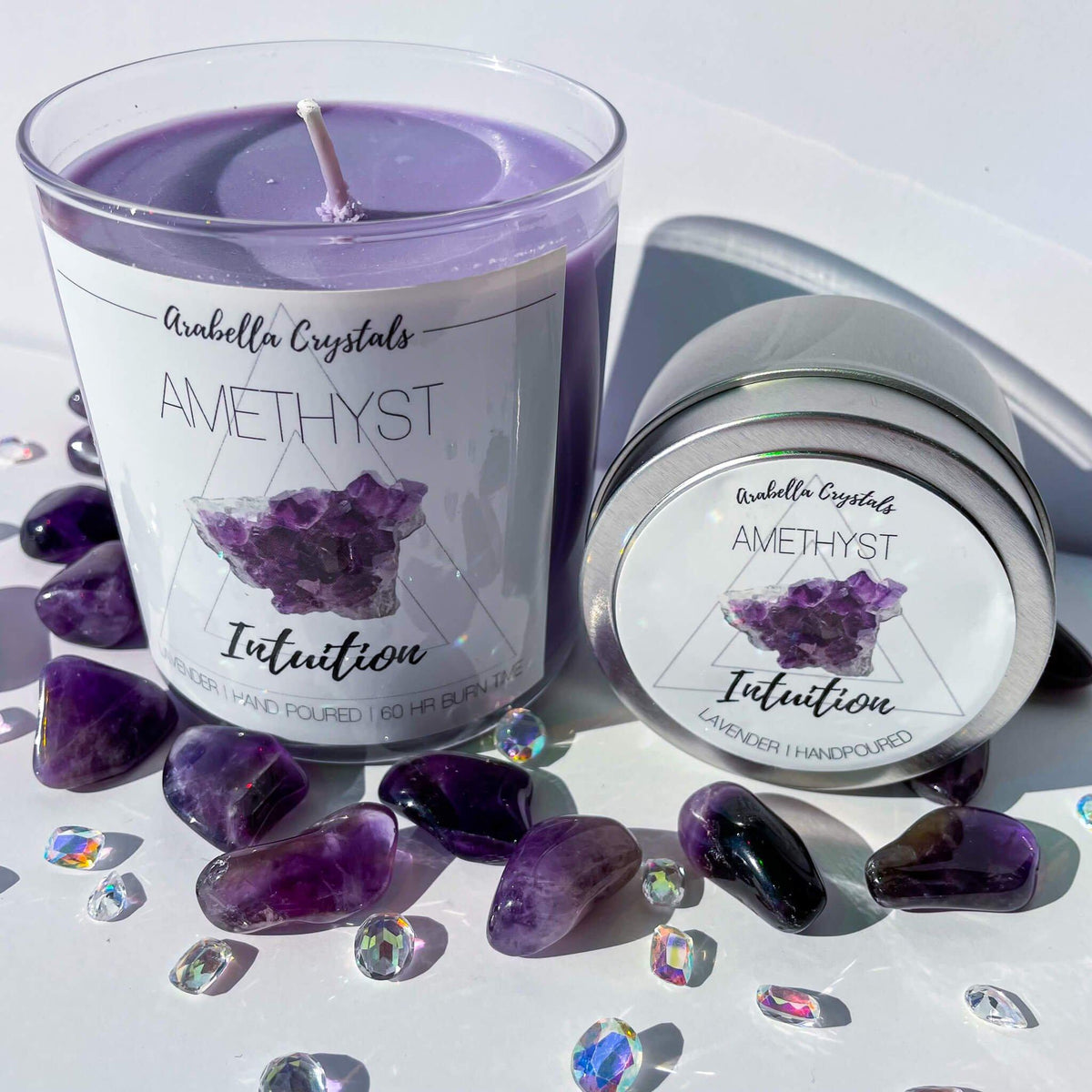 Amethyst Crystal Candles