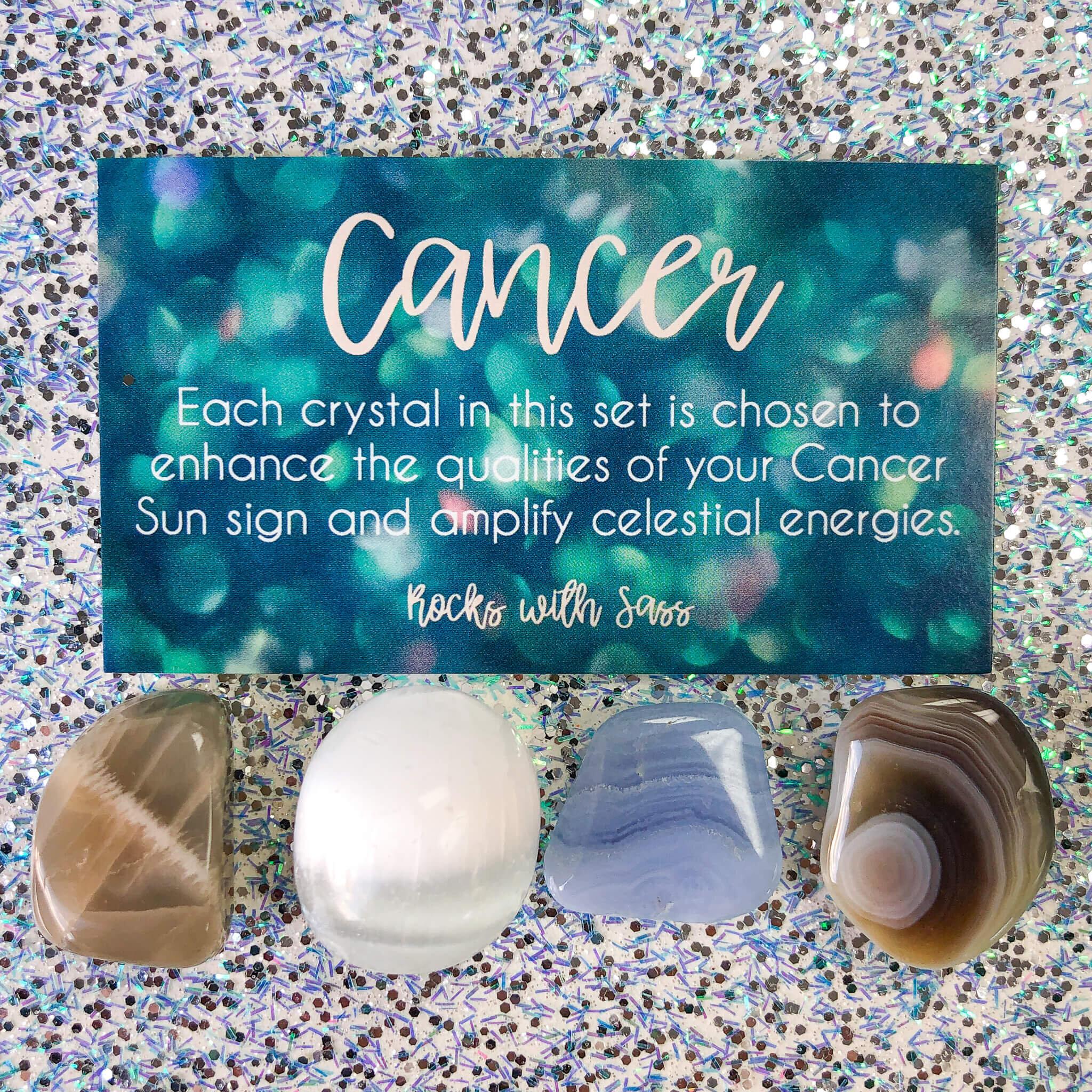 Cancer Rising Sign Crystal Cancer Zodiac Crystal Set - Rocks with Sass