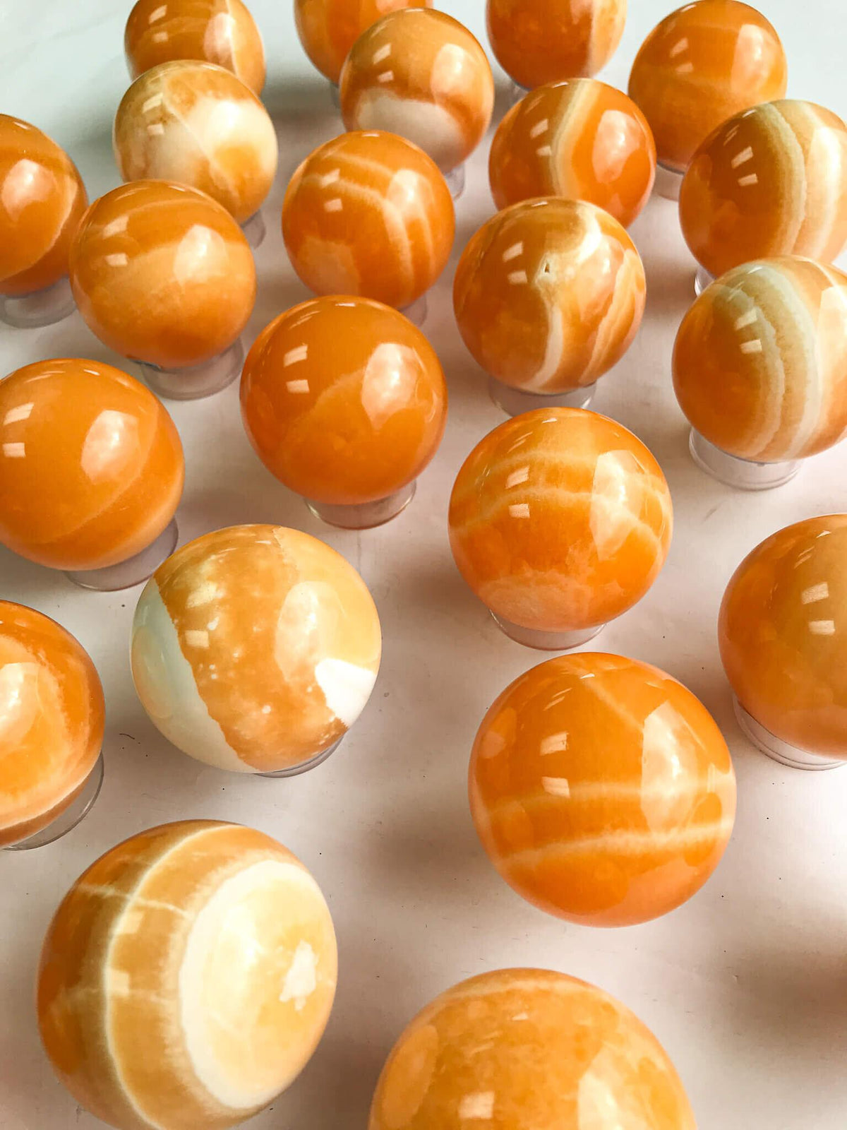 Orange Calcite Spheres