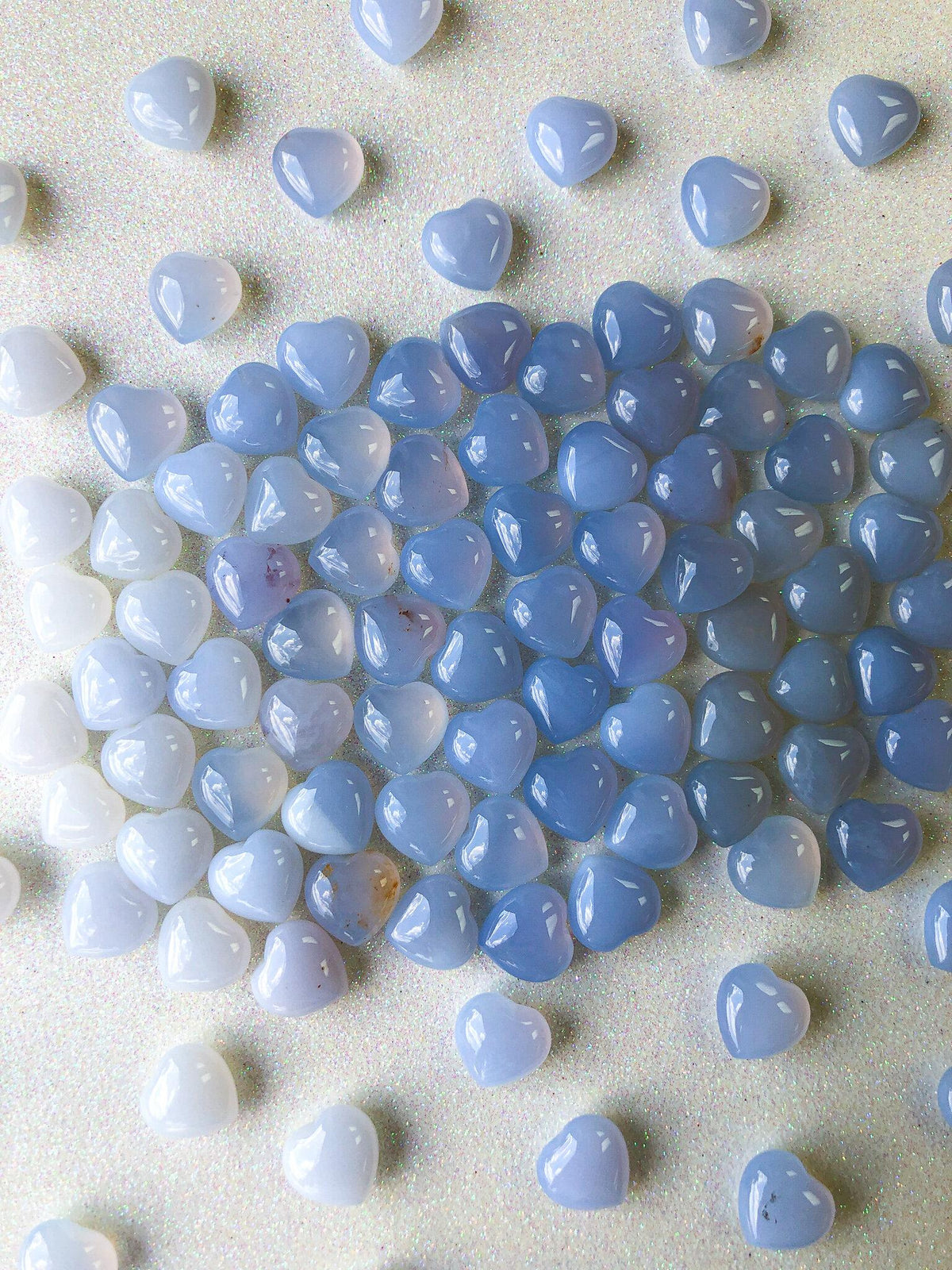 Mini Blue Chalcedony Hearts