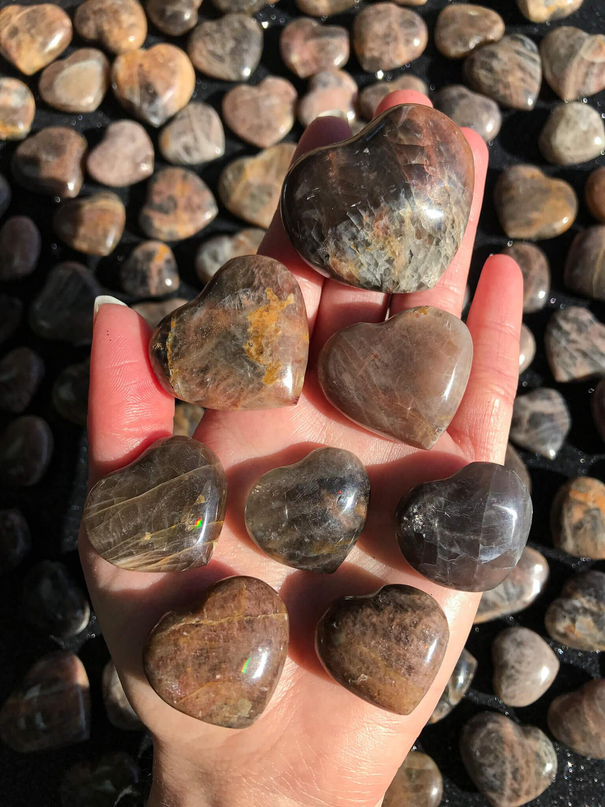 Black Moonstone Hearts