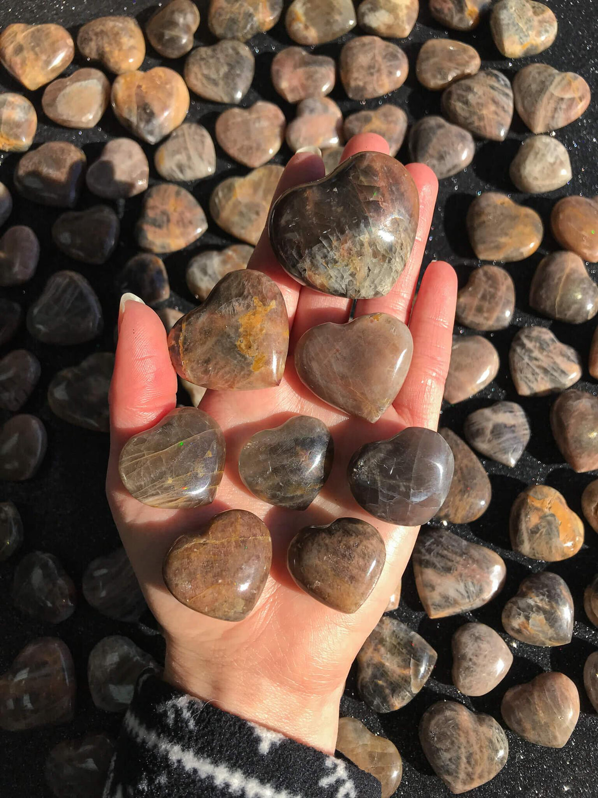 Black Moonstone Hearts