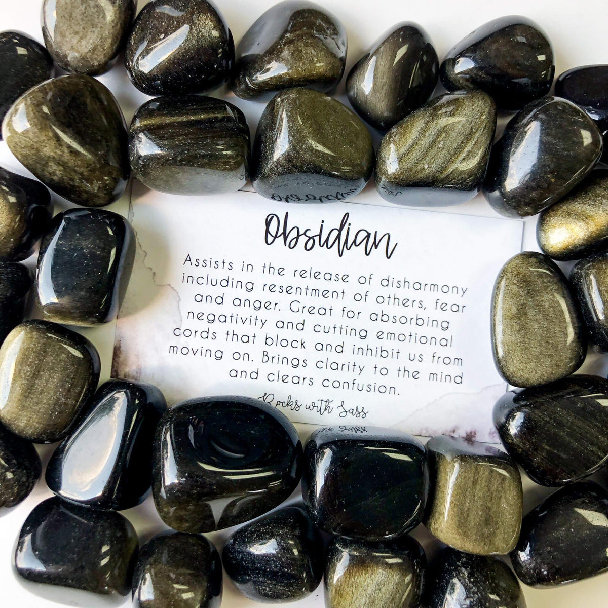 Black Onyx Tumbled Pocket Stone - Rocks with Sass