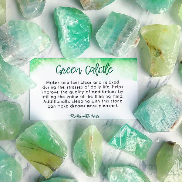 Green Calcite Raw Pocket Stone - Rocks with Sass