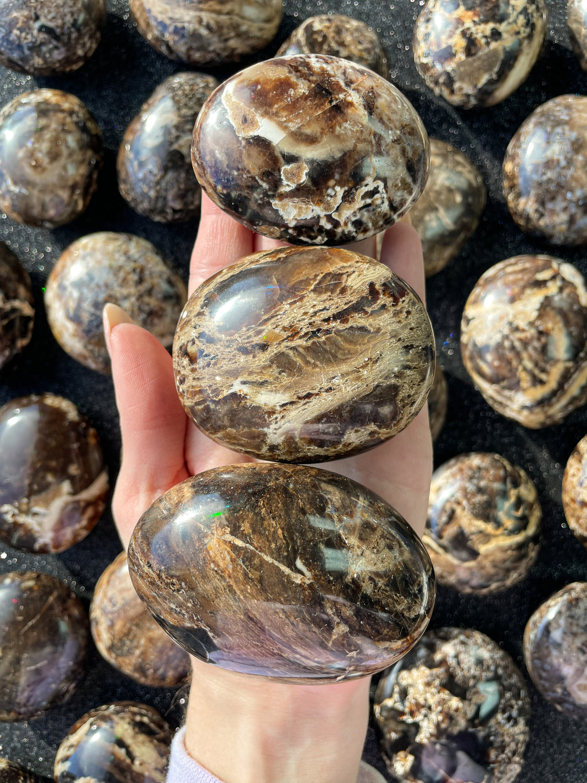 Brown Opal Palm Stones