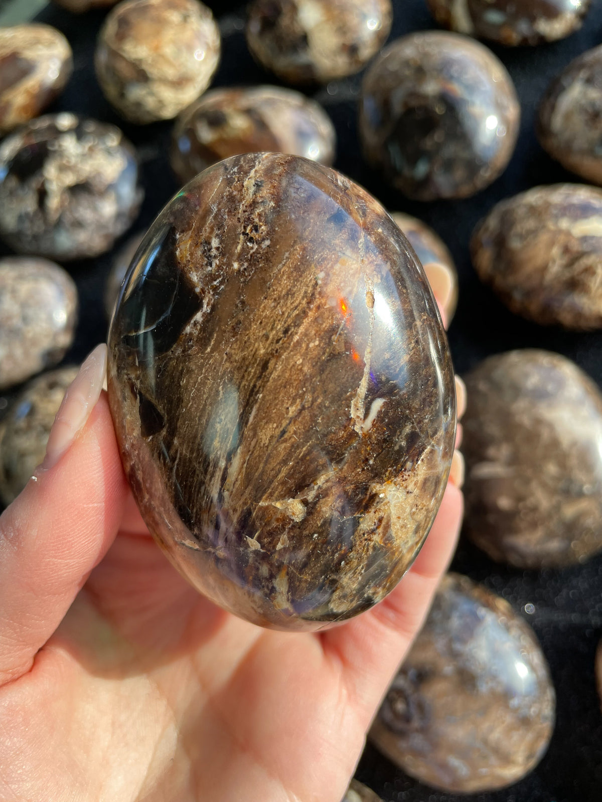 Brown Opal Palm Stones