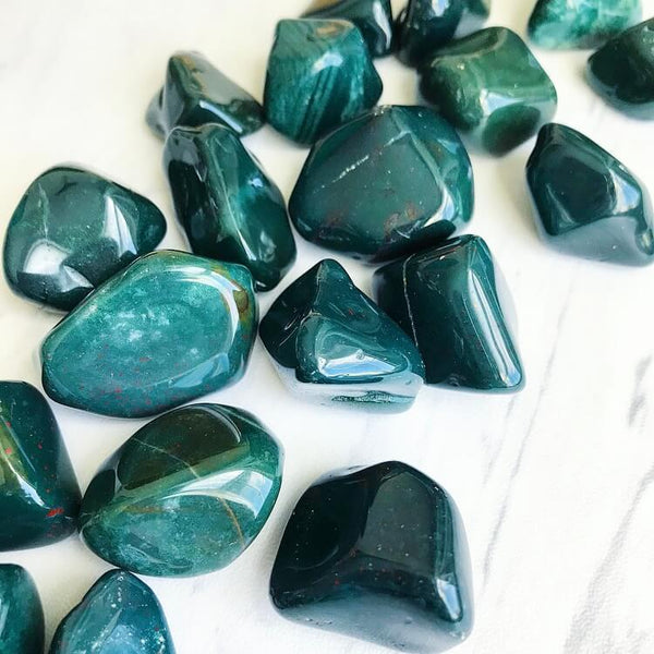 Bloodstone Heliotrope Tumbled Pocket Stone - Rocks with Sass