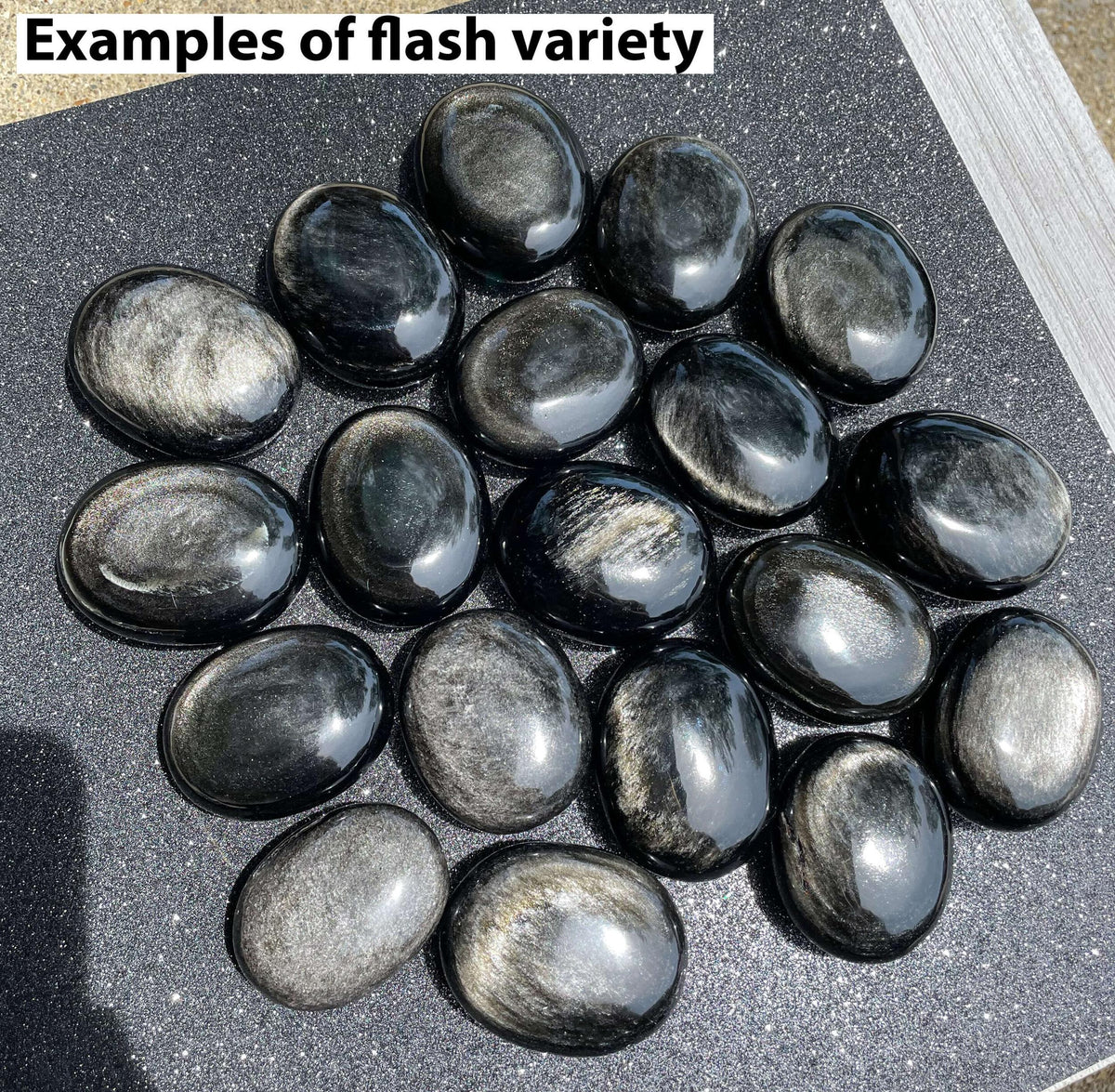 Silver Sheen Obsidian Palm Stones