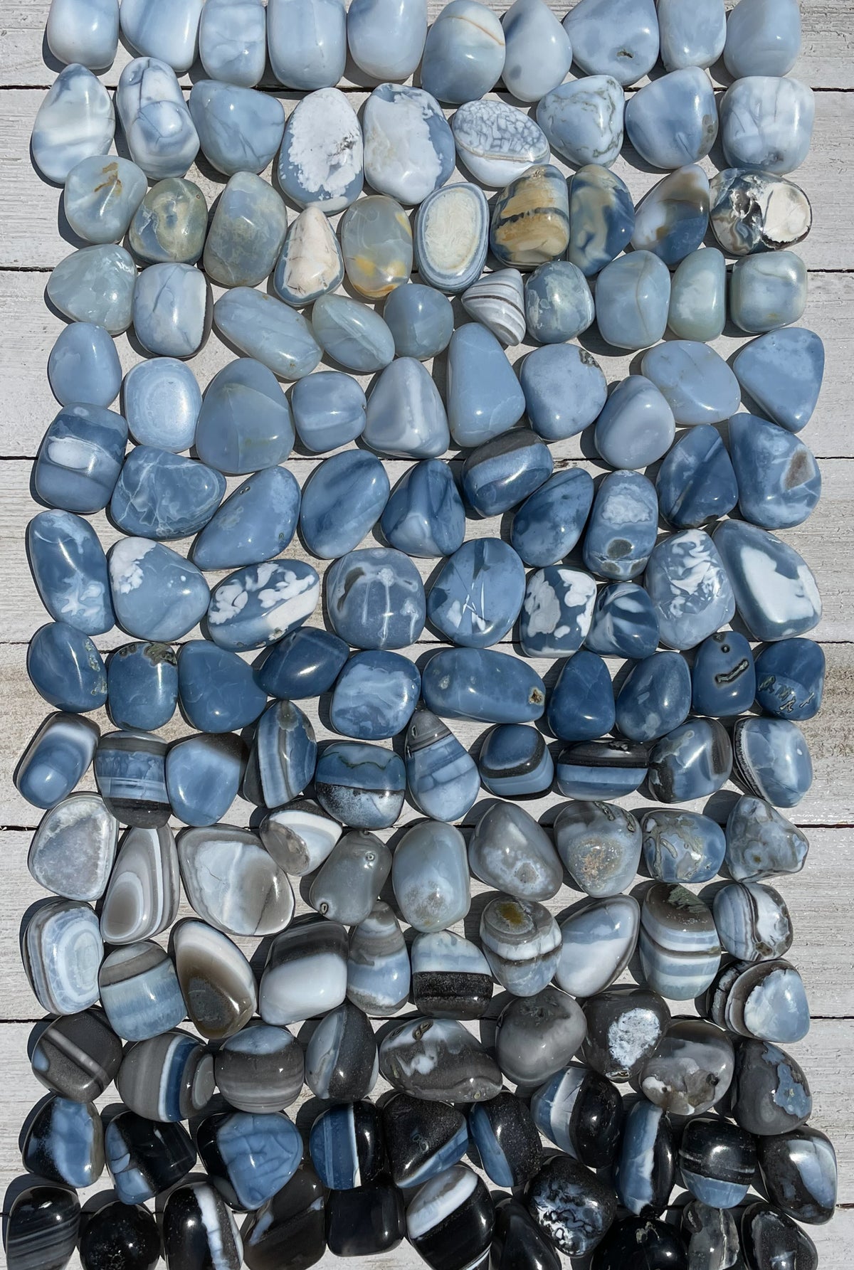 Zebra Blue Amber Tumbled Pocket Stone - Rocks with Sass