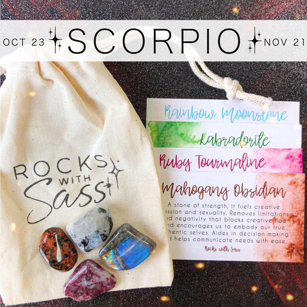Scorpio Zodiac Crystal Set - Rocks with Sass