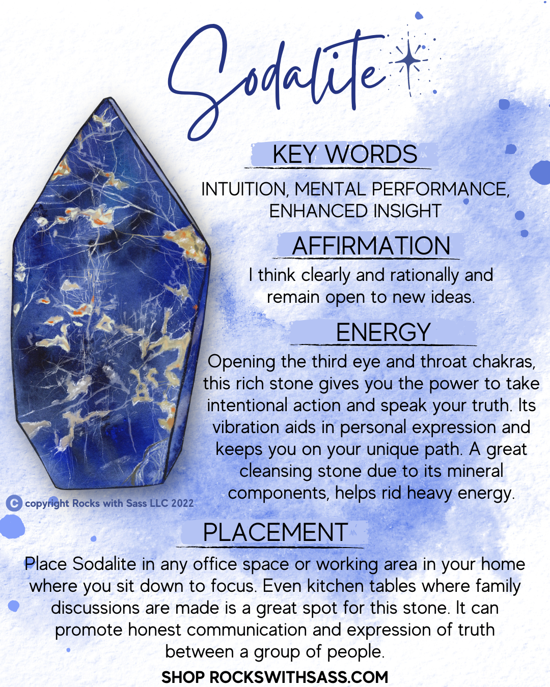 Sodalite Hearts Rocks with Sass