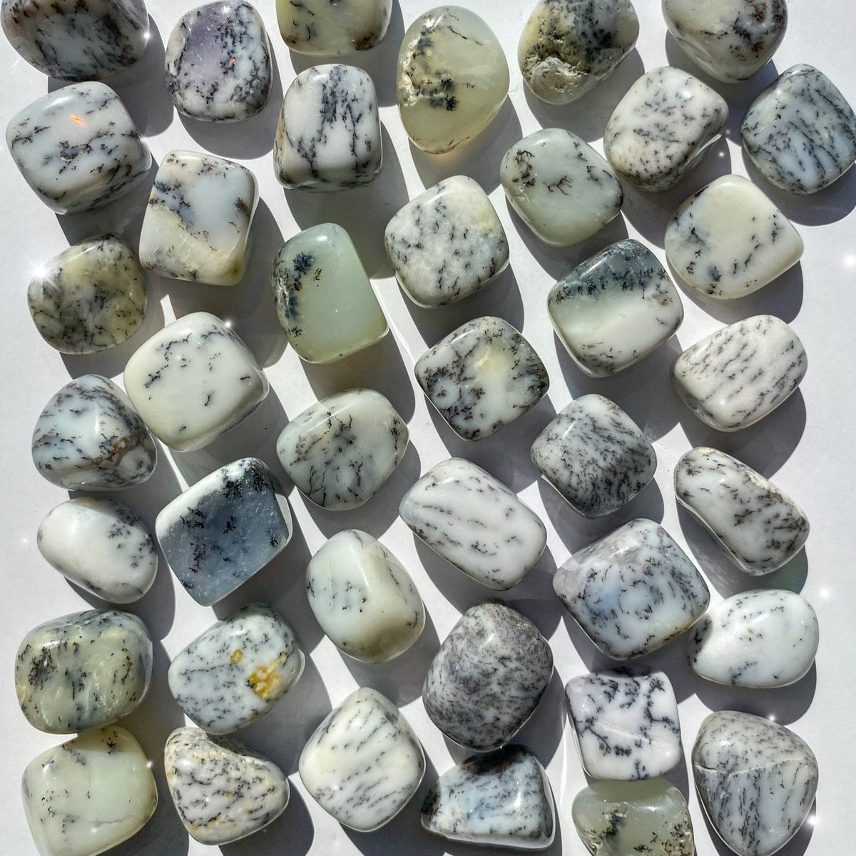 Dendritic Opal Tumbled Pocket Stone