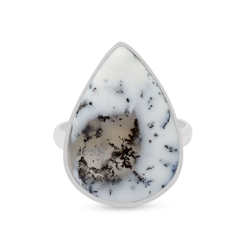 Dendritic Agate Sterling Silver Ring - 235